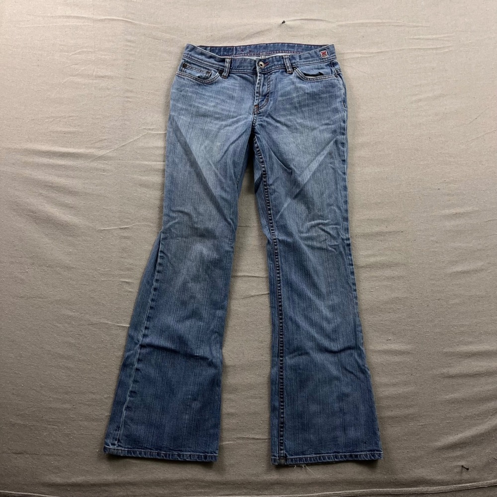 X2 Denim Laboratory‎ Flare Leg Jeans Womens 10 Blue Medium Wash Stretch W10